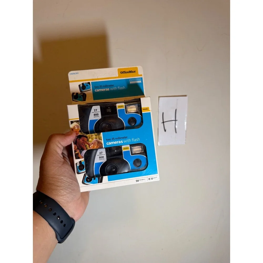 Y2K OfficeMax Disposable Camera 2 Pack 35mm Film 800 Speed Blue Vintage
